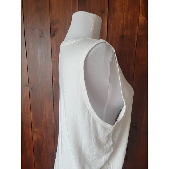 Athleta Women’s M White Asymmetrical Workout Top Long Modal Stretch USA Designed - Picture 10 of 14